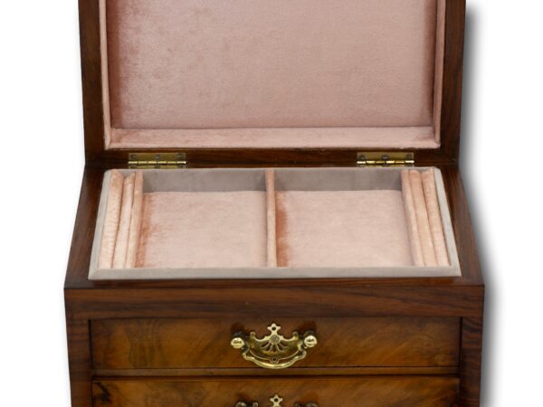 Close up of the top jewellery storage compartment