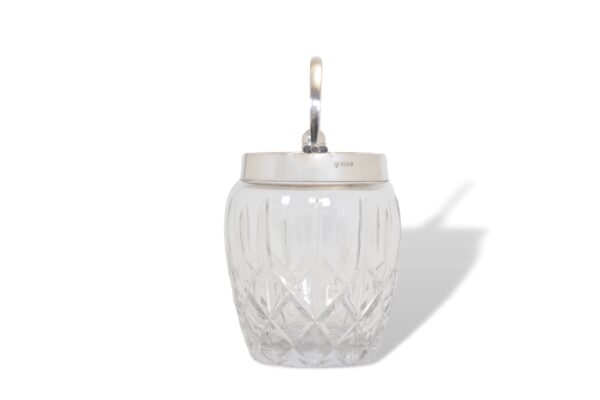 Side of the Asprey Silver and Glass Ice Bucket