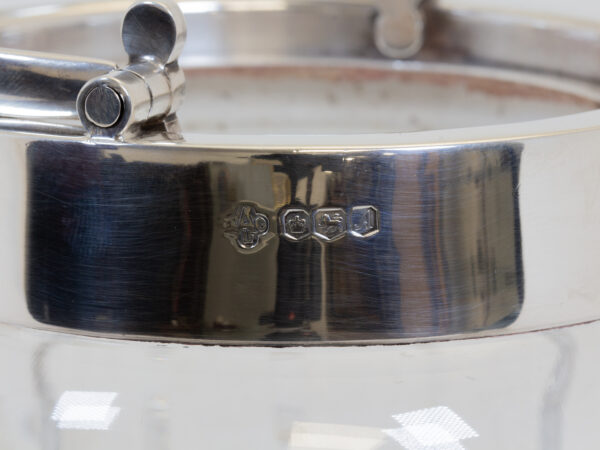 Close up of the sterling silver asprey hall marks