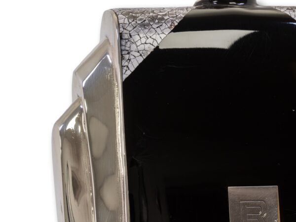 Close up of the small impact damage to the flask