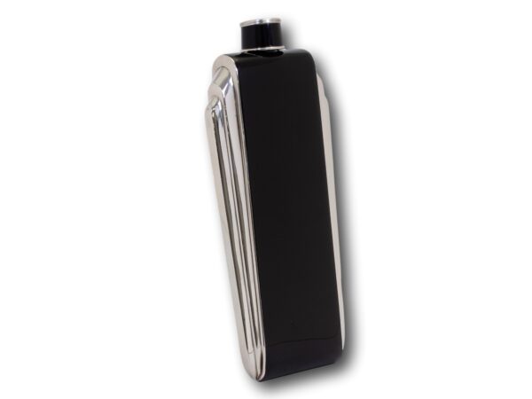 Rear overview of the Napier Art Deco Sterling Silver and Enamel Flask