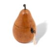 Front overview of the Georgian Pear Tea Caddy with the key fitted