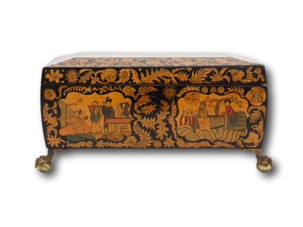 Front of the Regency Penwork Sewing Box
