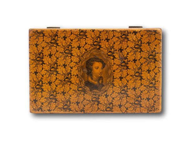 Top of the Scottish Mauchline Ware Tea Caddy