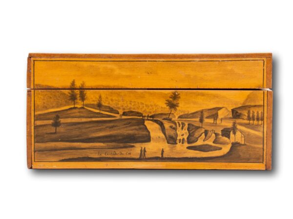 View of one side scene on the Spa Sewing Box