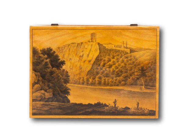 View of the top scene on the Spa Sewing Box