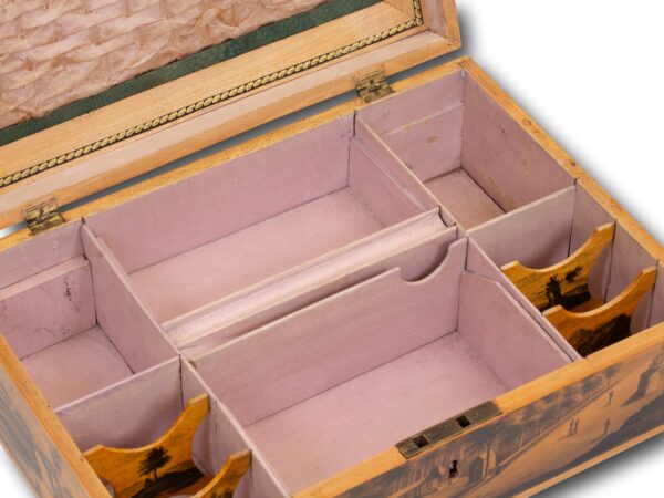 View of the compartments with the lids removed