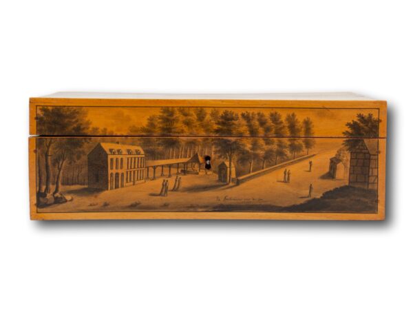 View of one side scene on the Spa Sewing Box
