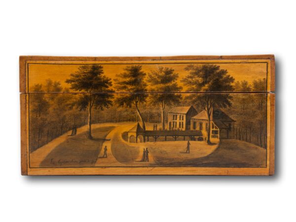 View of one side scene on the Spa Sewing Box