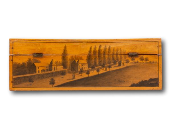 View of one side scene on the Spa Sewing Box