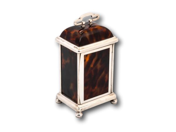 Rear overview of the Tortoiseshell & Silver Carriage Clock