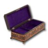 Front overview of the Tunbridge Ware Musical Jewellery Box with the lid up