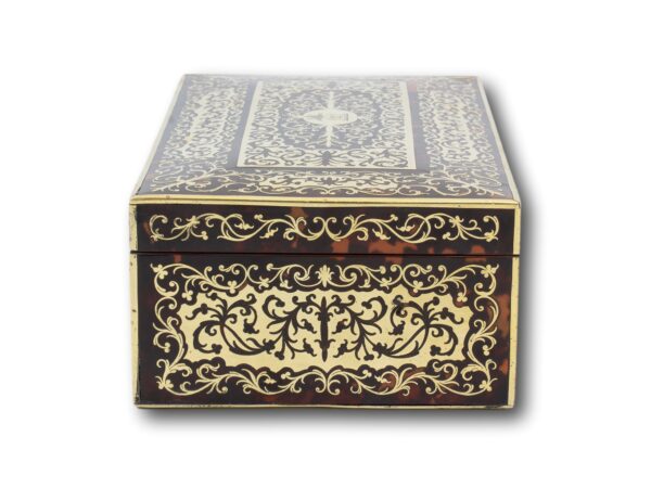 Side of the English Boulle Cigar Box
