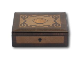 Front overview of the Continental Palm Coconut Wood Box