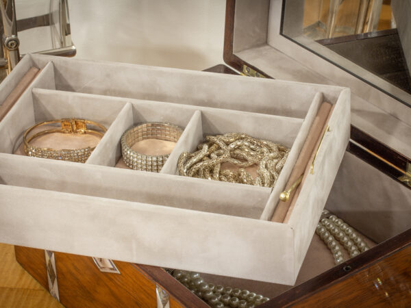 Close up of the tray fitted with demo jewellery