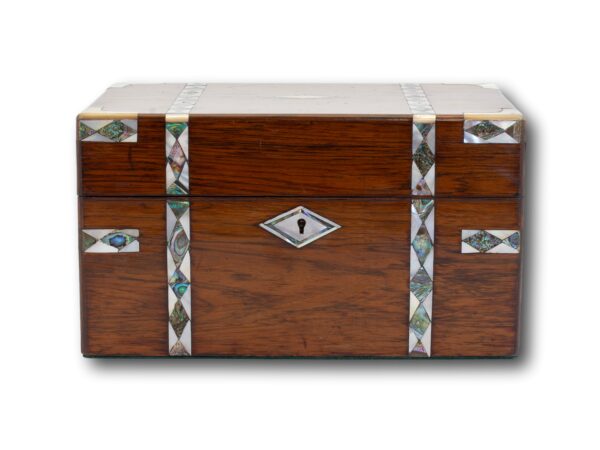 Front of the Rosewood and Mother of Pearl Jewellery Box