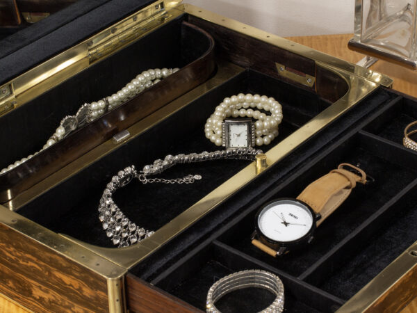 Close up of the jewellery tray in a decorative setting