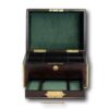 Front overview of the Antique Rosewood Jewellery Box with the lid up and the drawer opened