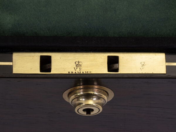 Close up of the Bramah lock plate