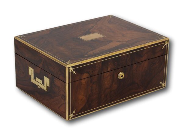 Front overview of the Antique Rosewood Jewellery Box by Edwards