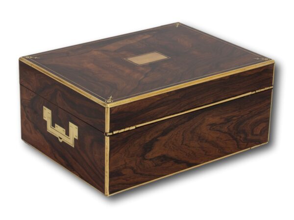 Rear overview of the Antique Rosewood Jewellery Box by Edwards