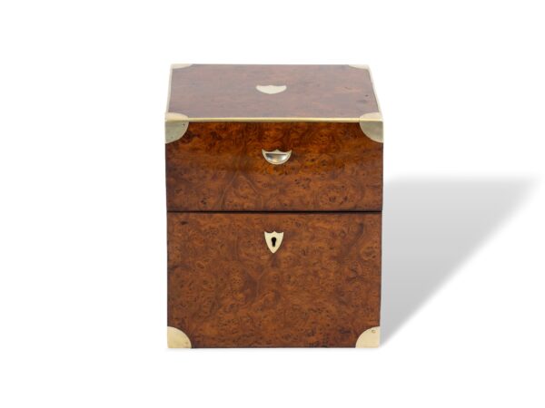 front overview of the Antique Burr Walnut Jewellery Box
