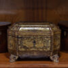 Front of the Chinese Export Lacquer Tea Chest in a collectors setting