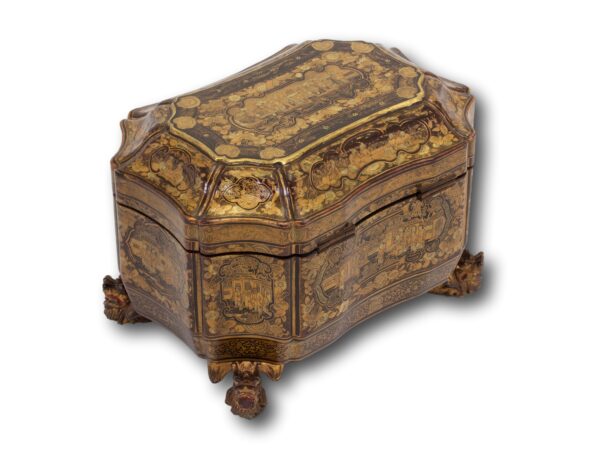 Rear overview of the Chinese Export Lacquer Tea Chest