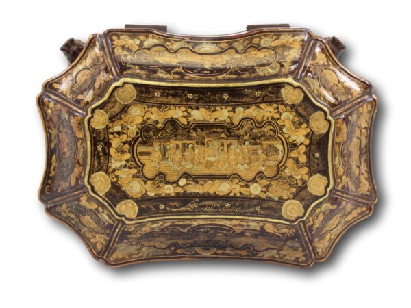 Top of the Chinese Export Lacquer Tea Chest