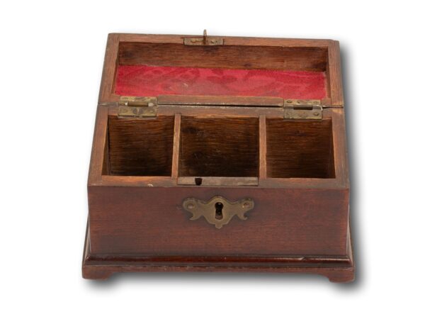 Front of the Miniature Mahogany Tea Caddy with the lid up