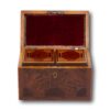 Front of the Antique Mahogany Tea Chest with the lid up