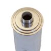 Close up of the top of the Novelty Silver Plate Telescope Flask