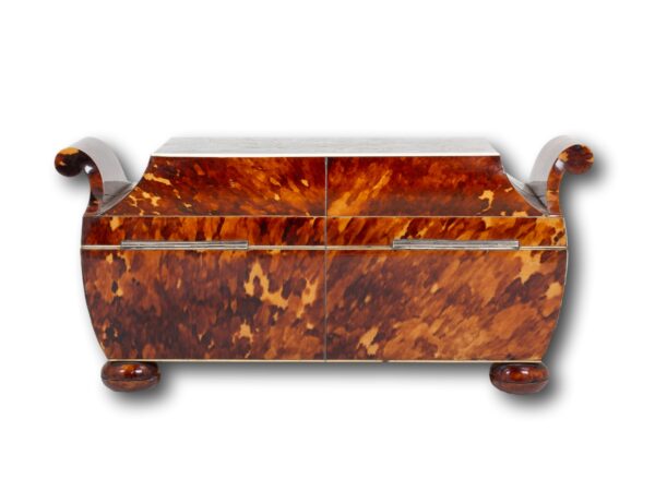 Rear of the Tortoiseshell and Mother of Pearl Sewing Box