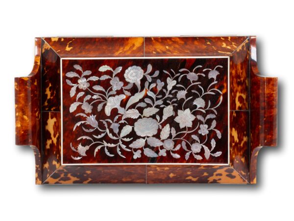 Top of the Tortoiseshell and Mother of Pearl Sewing Box