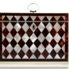 Front of the Tortoiseshell and Mother of Pearl Harlequin Tea Caddy