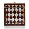 Side of the Tortoiseshell and Mother of Pearl Harlequin Tea Caddy