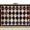 Rear of the Tortoiseshell and Mother of Pearl Harlequin Tea Caddy