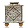 Side of the Mother of Pearl Bow Fronted Tea Caddy