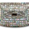 Top of the Mother of Pearl Bow Fronted Tea Caddy