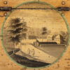 Close up of the La Geronsterre scene on the Belgian Spa Tea Caddy