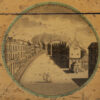 Close up of the La Place De Spa Et La Fontaine Du Pouhon on the Belgian Spa Tea Caddy