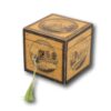 Front overview of the Belgian Spa Tea Caddy with the key fitted