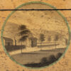 Close up of the Le Tonnelet scene on the Belgian Spa Tea Caddy