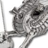 Close up of the Dragon of Wantley Cast phrase on the Overview of the Dragon Table Lighter Gifted to Earnest 'Bee' Edwards