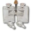 Close up of the decanters from the Stamford Bridge Tantalus Hukin & Heath
