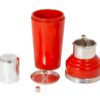 The Master Incolor Red Cocktail Shaker showing all the components