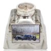 Front of the Silver Mounted Desk Inkwell and Clock