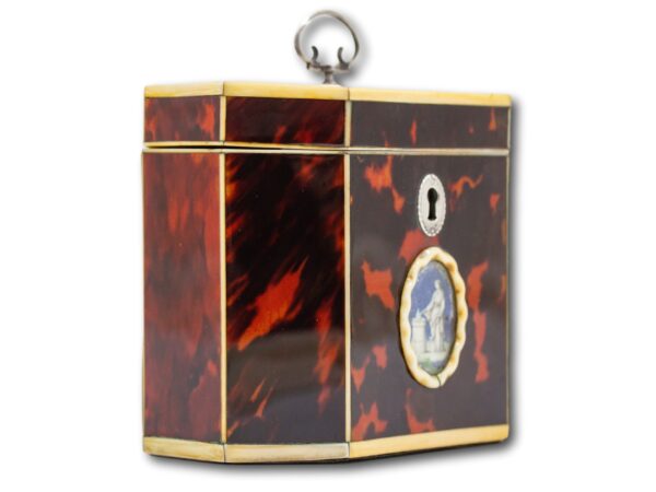 Front overview of the Red Tortoiseshell Tea Caddy with Miniature