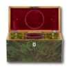 Front of the Green Tortoiseshell Tea Caddy with the lid up