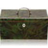 Front overview of the Green Tortoiseshell Tea Caddy